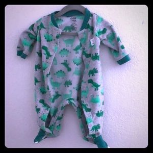 Fleece onesie w/dinosaur theme